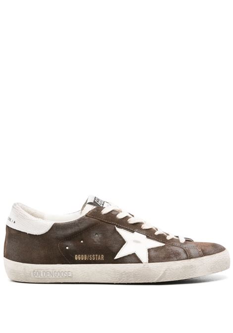 Sneakers Superstar con effetto vissuto in marrone Golden Goose - uomo